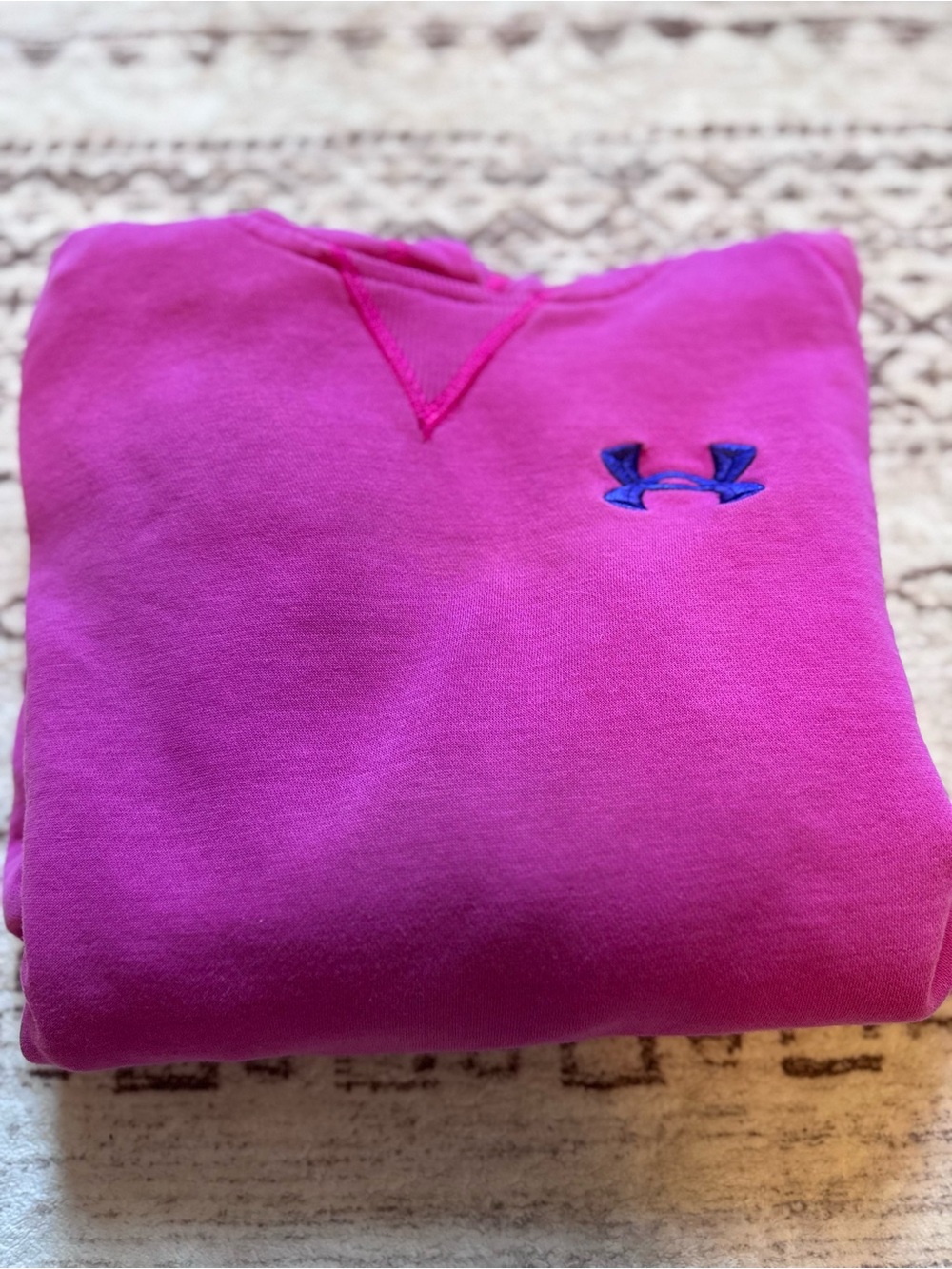 Under Armour Hot Pink Sweatshirt with Blue Logo